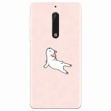 Husa silicon pentru Nokia 5, Cute Dog Streching