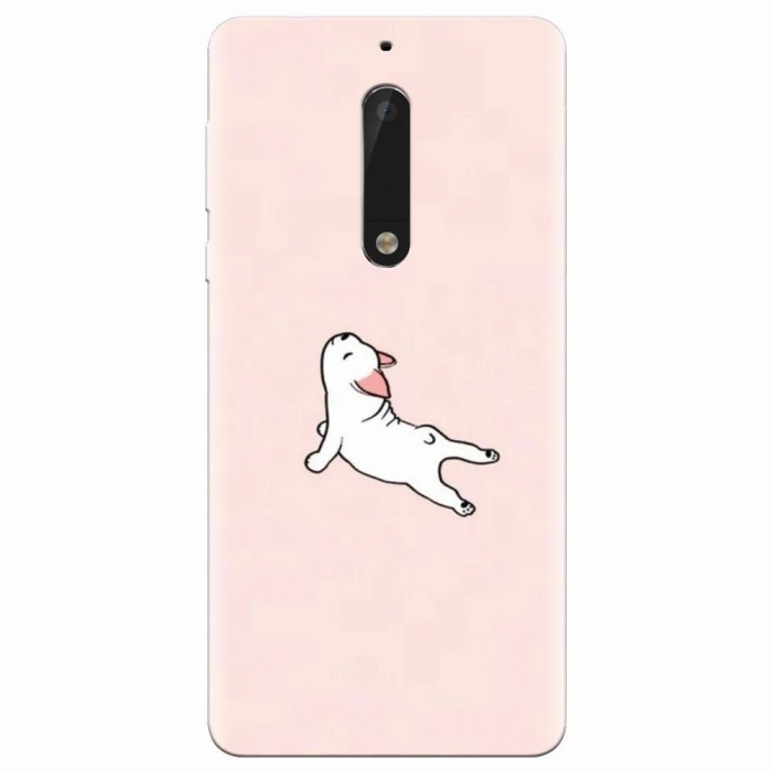 Husa silicon pentru Nokia 5, Cute Dog Streching