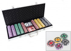 Set Joc de Poker cu 500 Jetoane tip Dolari si Valiza Metalica + Accesorii Complete foto