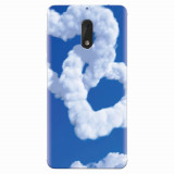 Husa silicon pentru Nokia 6, Heart Shaped Clouds Blue Sky