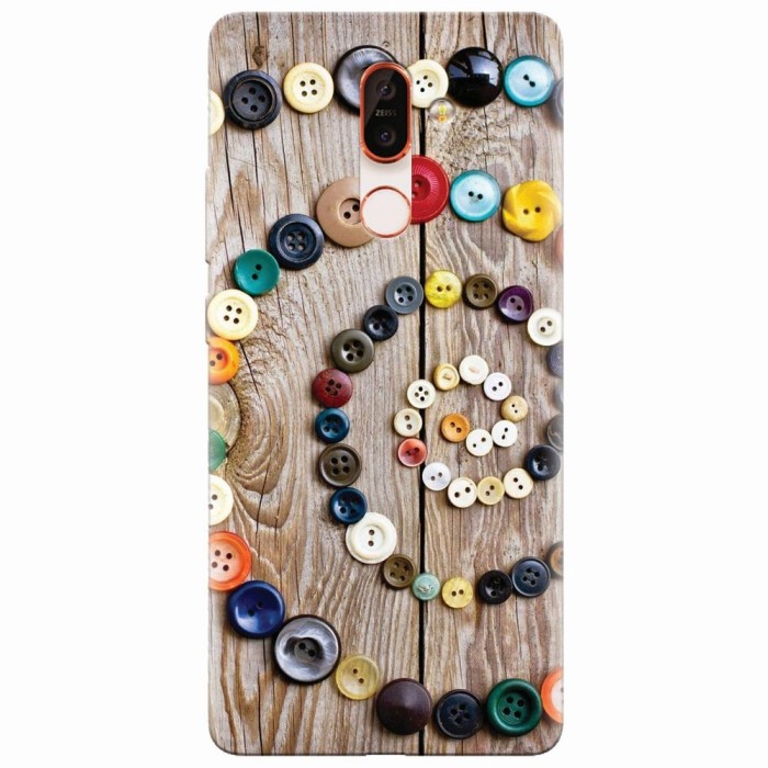 Husa silicon pentru Nokia 7 Plus, Colorful Buttons Spiral Wood Deck