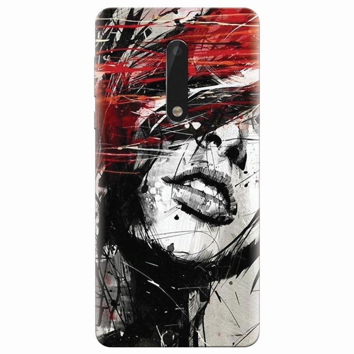 Husa silicon pentru Nokia 5, Byroglyphics Woman Drawing