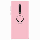 Husa silicon pentru Nokia 5, Pink Alien