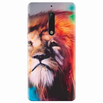 Husa silicon pentru Nokia 5, Awesome Art Of Lion foto