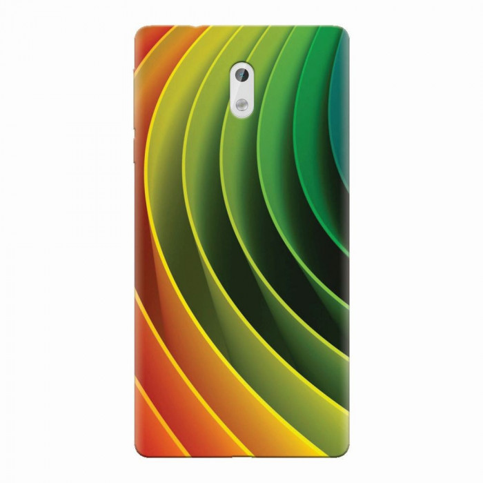 Husa silicon pentru Nokia 3, 3D Multicolor Abstract Lines