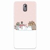 Husa silicon pentru Nokia 3.1, Cat And Snowman