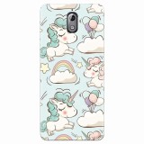 Husa silicon pentru Nokia 3.1, Unicorns And Clouds