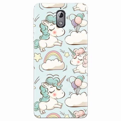Husa silicon pentru Nokia 3.1, Unicorns And Clouds foto