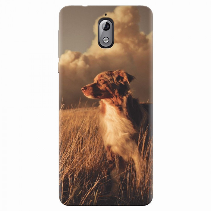 Husa silicon pentru Nokia 3.1, Alone Dog Animal In Grass