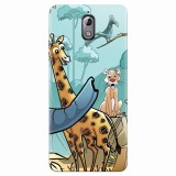 Husa silicon pentru Nokia 3.1, Children Drawings Elephants Giraffes Lions