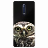 Husa silicon pentru Nokia 8, Owl In The Dark