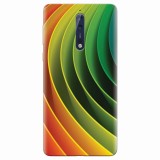 Husa silicon pentru Nokia 8, 3D Multicolor Abstract Lines