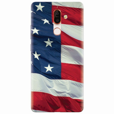 Husa silicon pentru Nokia 7 Plus, American Flag Illustration foto