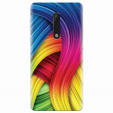 Husa silicon pentru Nokia 5, Curly Colorful Rainbow Lines Illustration