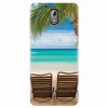 Husa silicon pentru Nokia 3.1, Beach Chairs Palm Tree Seaside