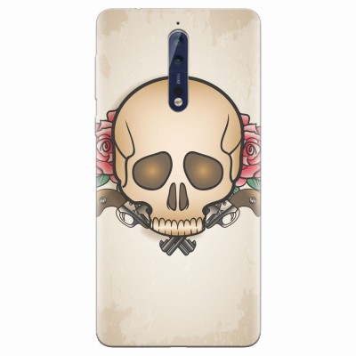 Husa silicon pentru Nokia 8, Skulls And Roses foto