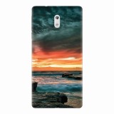 Husa silicon pentru Nokia 3, Dramatic Rocky Beach Shore Sunset