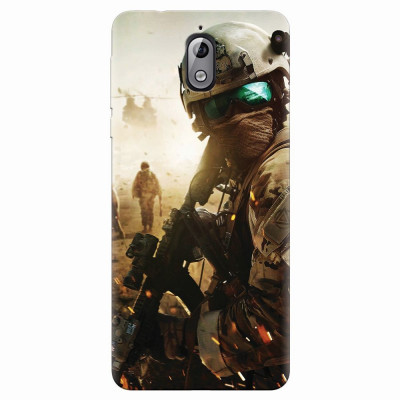 Husa silicon pentru Nokia 3.1, Battlefield foto