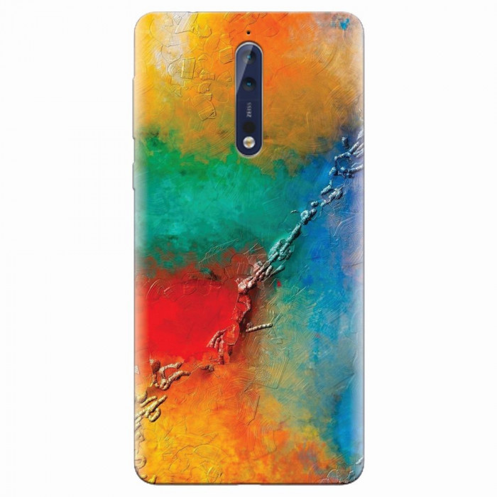 Husa silicon pentru Nokia 8, Colorful Wall Paint Texture