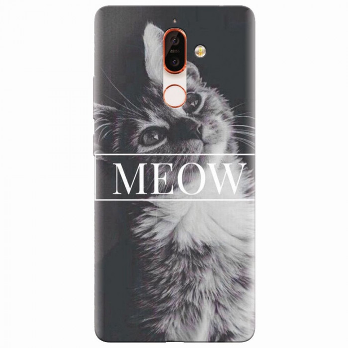 Husa silicon pentru Nokia 7 Plus, Meow Cute Cat