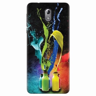 Husa silicon pentru Nokia 3.1, Abstract Color Bottles Splash foto