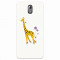 Husa silicon pentru Nokia 3.1, Rollerskating Girafe Illustration