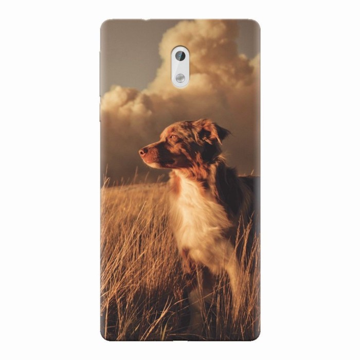 Husa silicon pentru Nokia 3, Alone Dog Animal In Grass