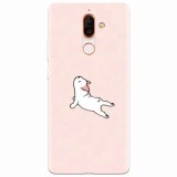 Husa silicon pentru Nokia 7 Plus, Cute Dog Streching