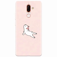 Husa silicon pentru Nokia 7 Plus, Cute Dog Streching