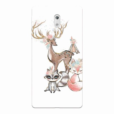 Husa silicon pentru Nokia 3, Foxs And Deer foto