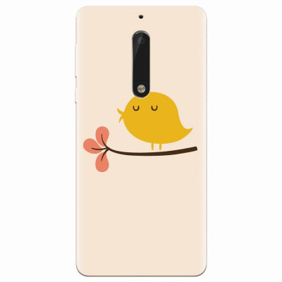 Husa silicon pentru Nokia 5, Flat Minimal Cute Bird Illustration foto