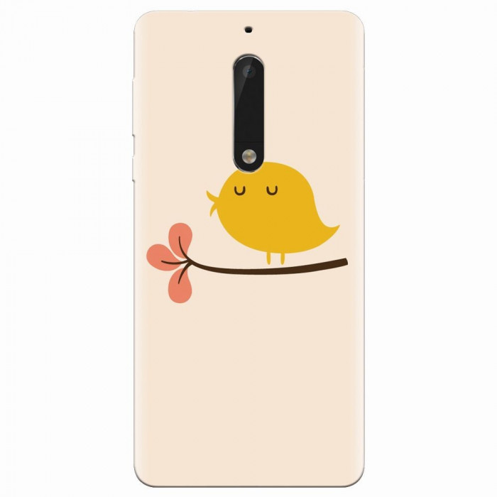Husa silicon pentru Nokia 5, Flat Minimal Cute Bird Illustration