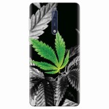 Husa silicon pentru Nokia 8, Trippy Pot Leaf Green