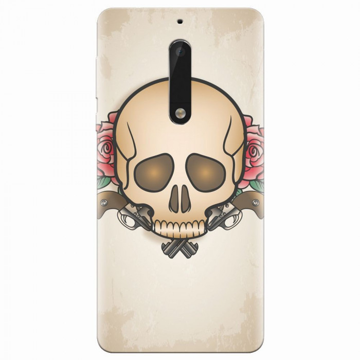 Husa silicon pentru Nokia 5, Skulls And Roses