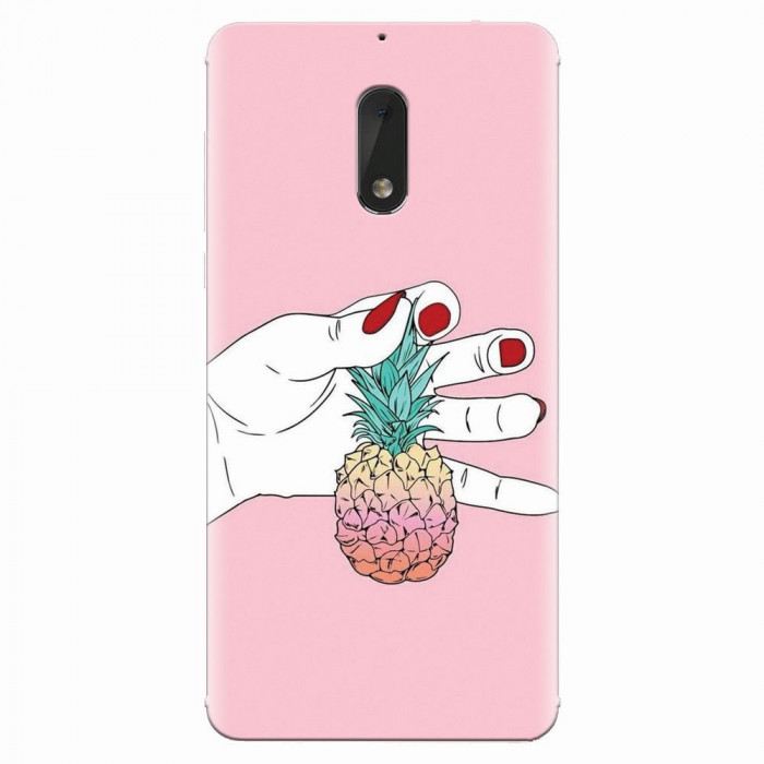 Husa silicon pentru Nokia 6, Rainbow Pinepple