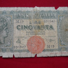 BANCNOTA 50 LIRE 1944