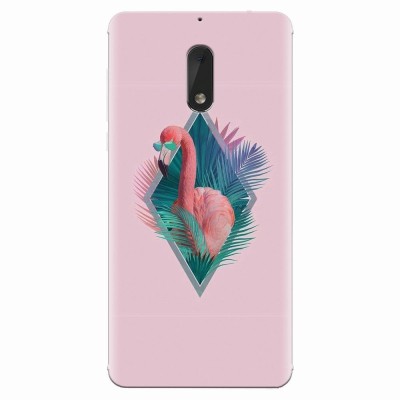 Husa silicon pentru Nokia 6, Flamingo With Sunglass foto