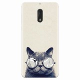 Husa silicon pentru Nokia 6, Cool Cat Glasses