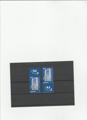 10 ANI BANCA CENTRALA EUROPEANA,SERIE X2 CU TABS,2008 NEUZAT,ROMANIA. foto