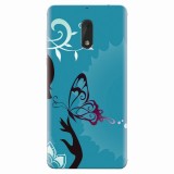 Husa silicon pentru Nokia 6, Blue Butterfly