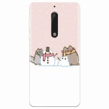 Husa silicon pentru Nokia 5, Cat And Snowman