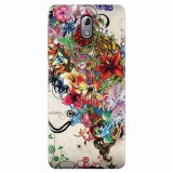 Husa silicon pentru Nokia 3.1, Abstract Flowers Tattoo Illustration