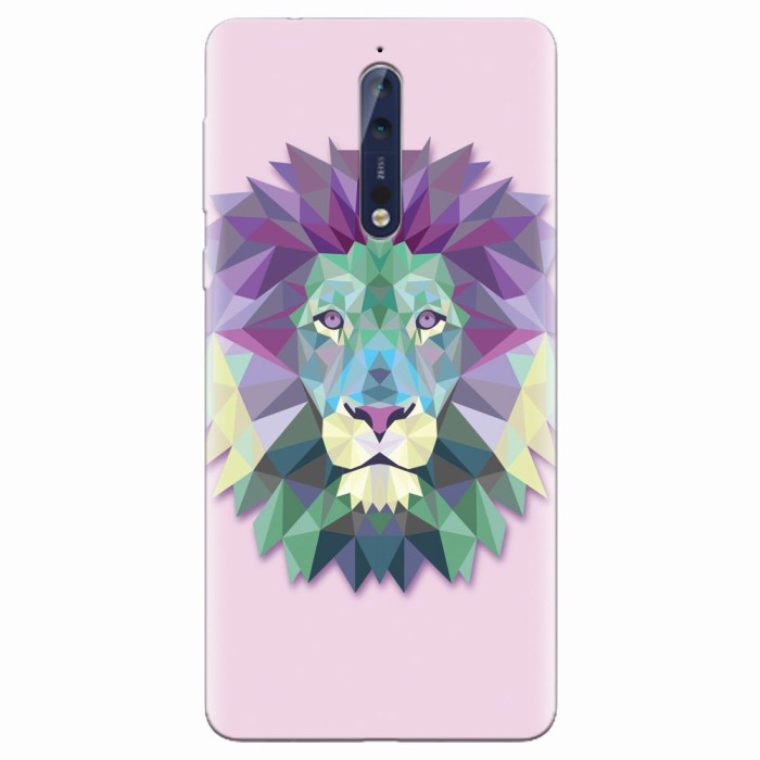 Husa silicon pentru Nokia 8, Polygon Lion