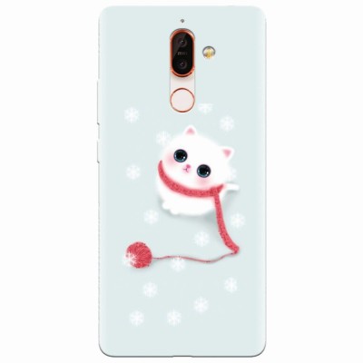 Husa silicon pentru Nokia 7 Plus, Cute Cat foto