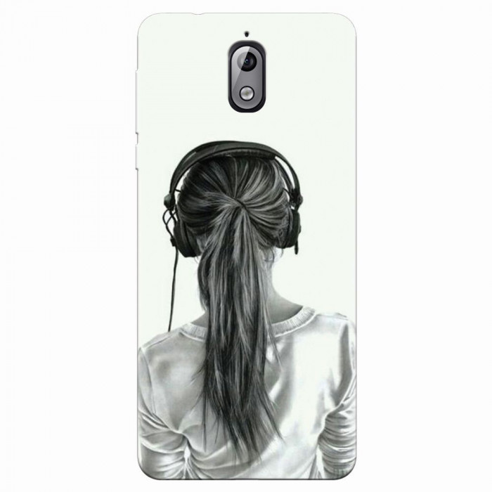 Husa silicon pentru Nokia 3.1, Girl With Headphone