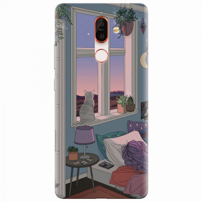 Husa silicon pentru Nokia 7 Plus, Girl Room