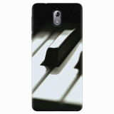 Husa silicon pentru Nokia 3.1, Piano Key Close Up Macro