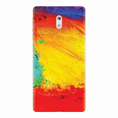 Husa silicon pentru Nokia 3, Colorful Dry Paint Strokes Texture foto