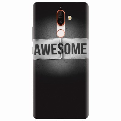 Husa silicon pentru Nokia 7 Plus, Awesome Label Dark foto