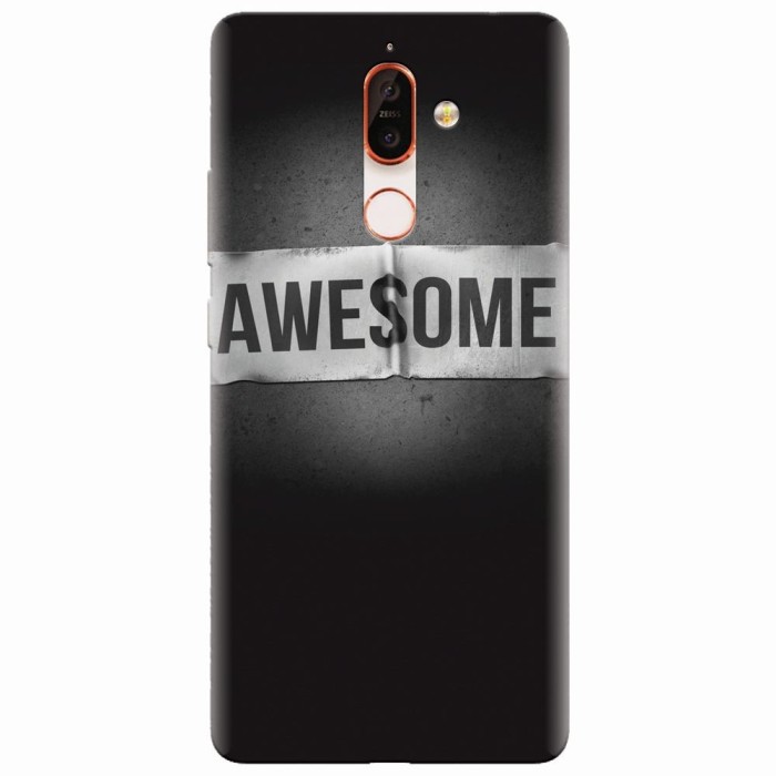 Husa silicon pentru Nokia 7 Plus, Awesome Label Dark